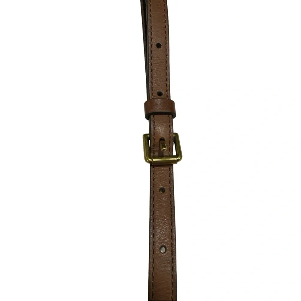 Fossil Cowhide Crossbody or Shoulder Black Pebble Stone with Brown Accents - Picture 12 of 13